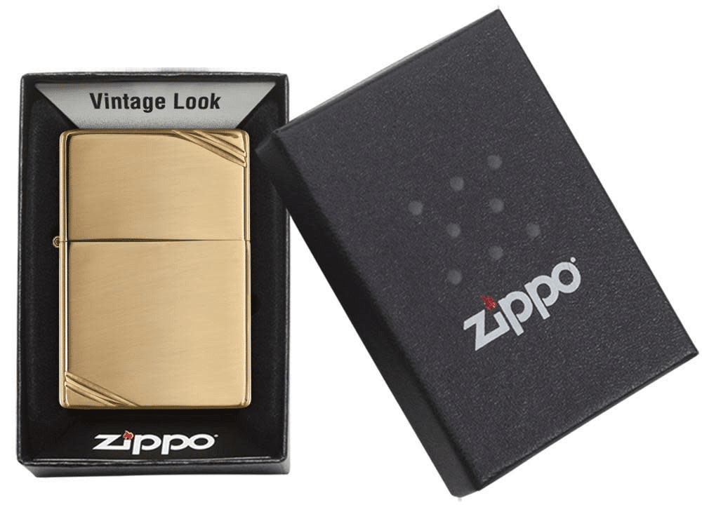 ZIPPO – Hágæða gljáandi messing með skástrikum