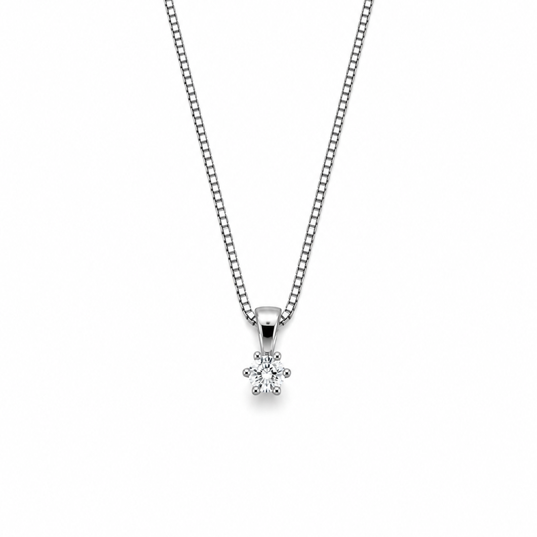 GULLHÁLSMEN – 14 KT – DEM 0,15 ct