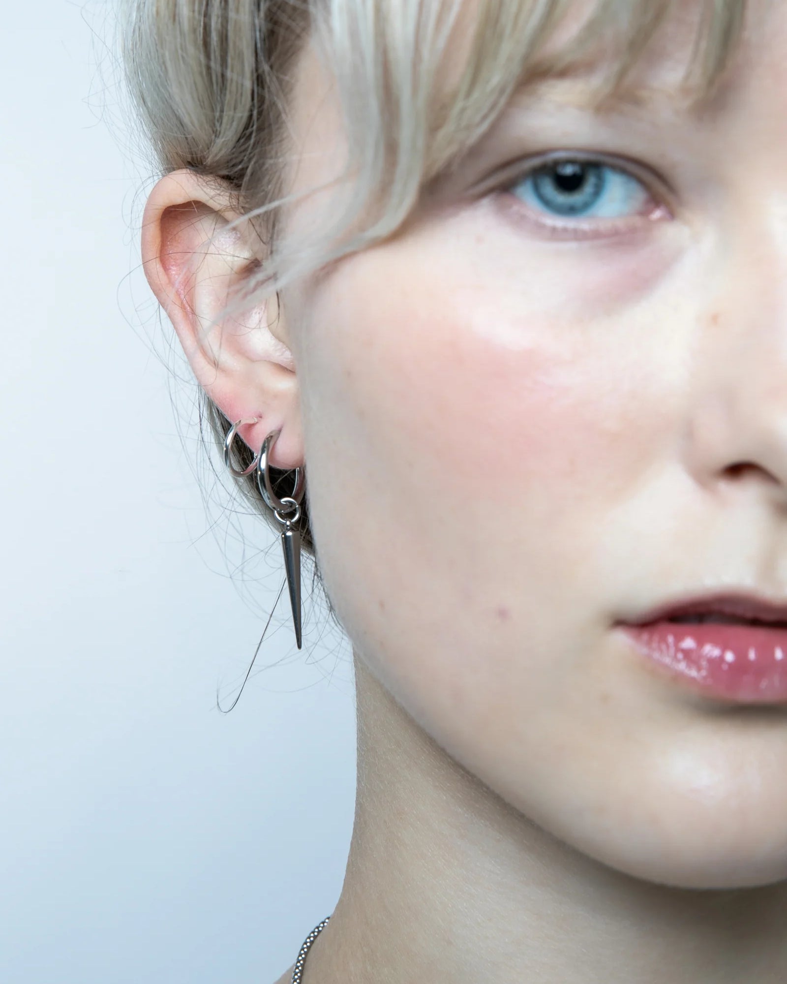 Steel Hoops Charm Earrings (stál)