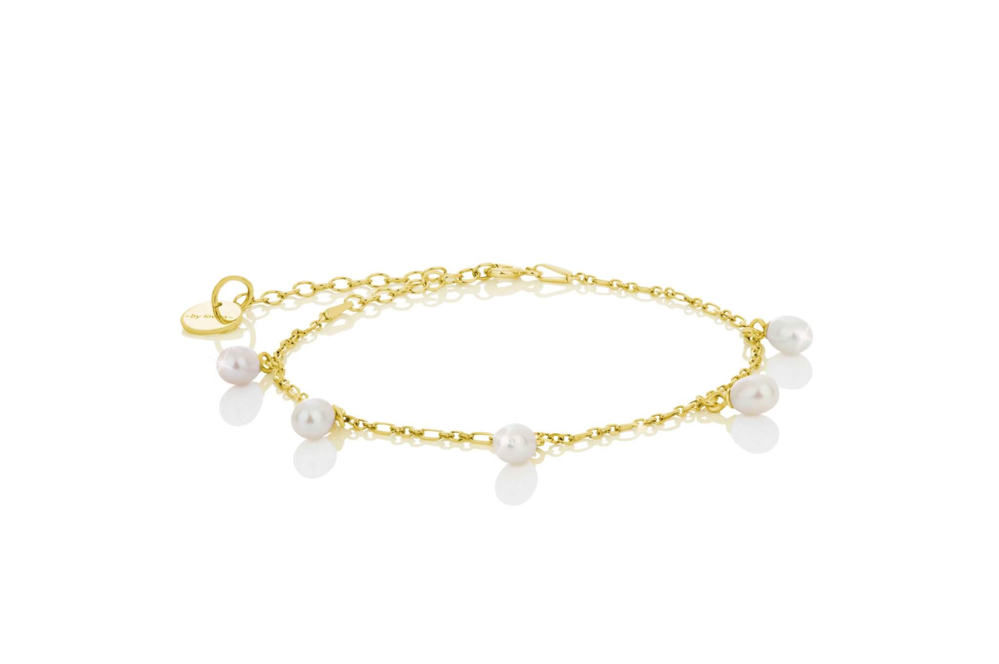 BYLOVISA - Haf - Fínt Armband 5 Perlur