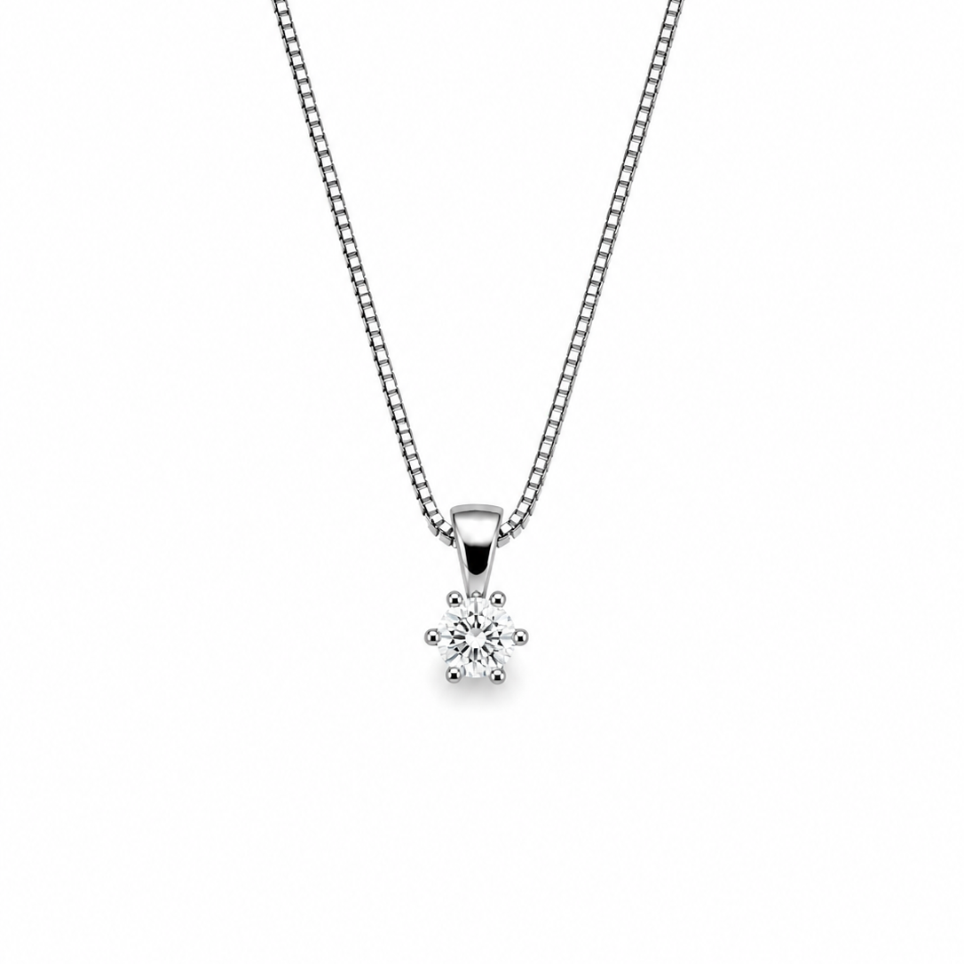 GULLHÁLSMEN – 14 KT – DEM 0,20 ct
