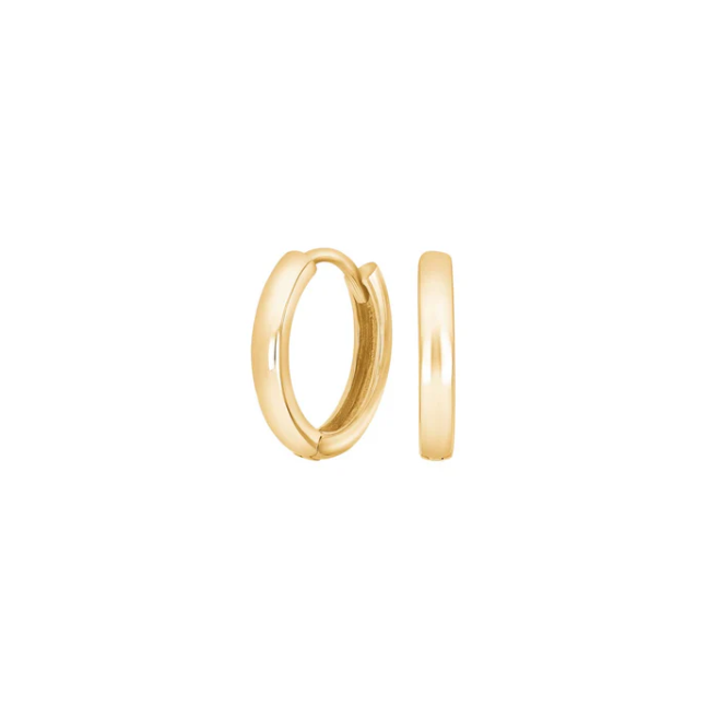 Silfur eyrnalokkahringir – 14 mm - Gyllaðir
