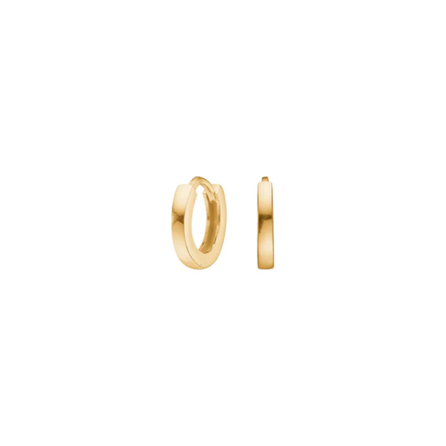Silfur eyrnalokkahringir – 12 mm - Gyllaðir