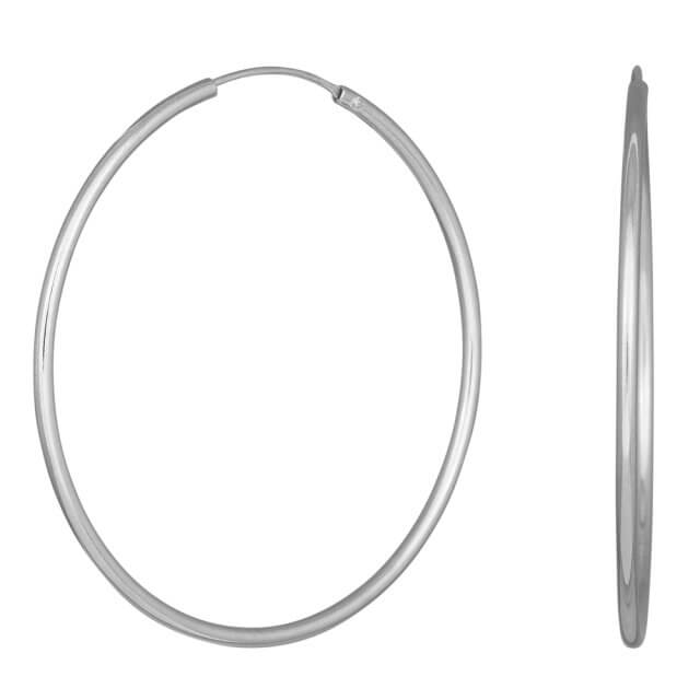 Silfur eyrnalokkar Hoops 