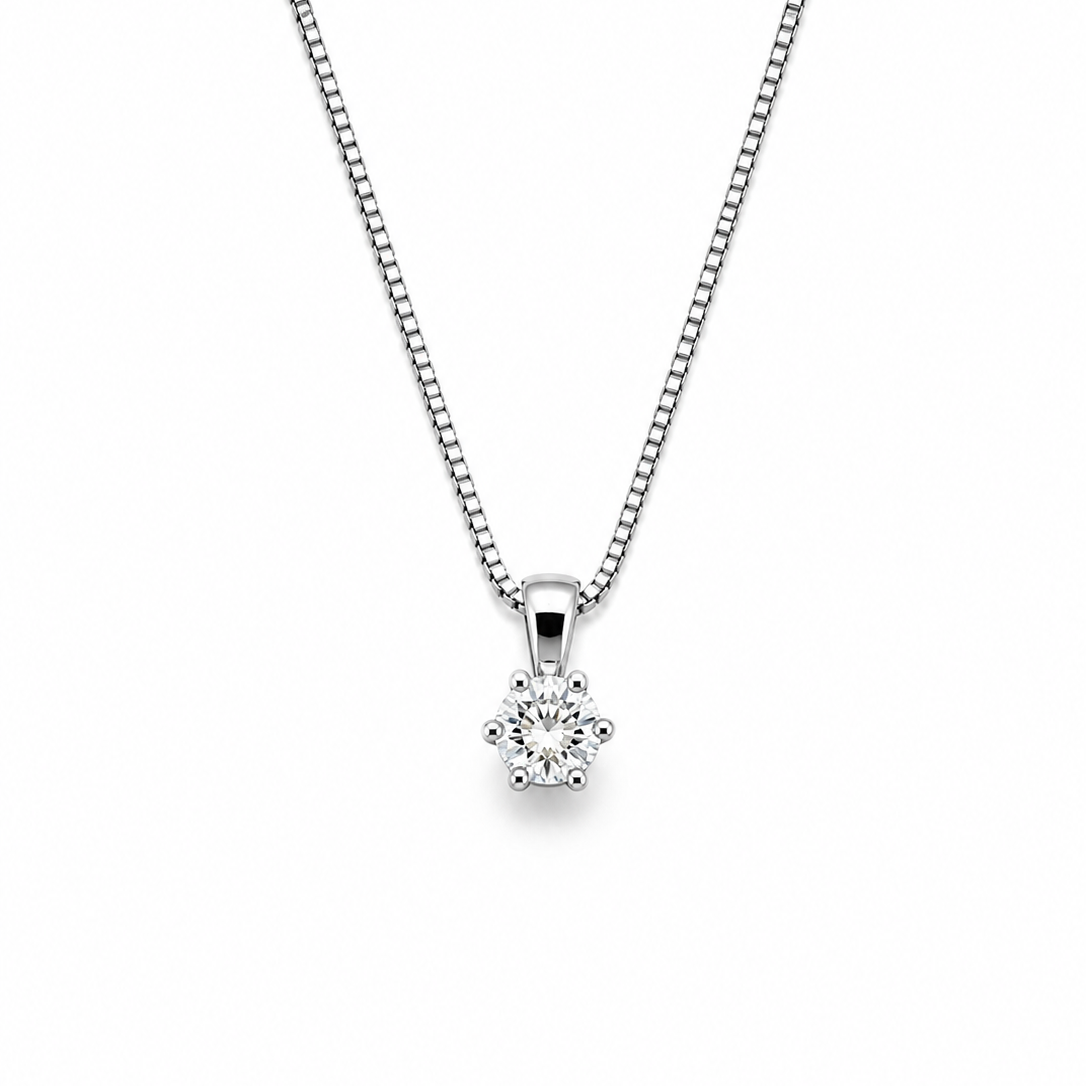 GULLHÁLSMEN – 14 KT – DEM 0,30 ct