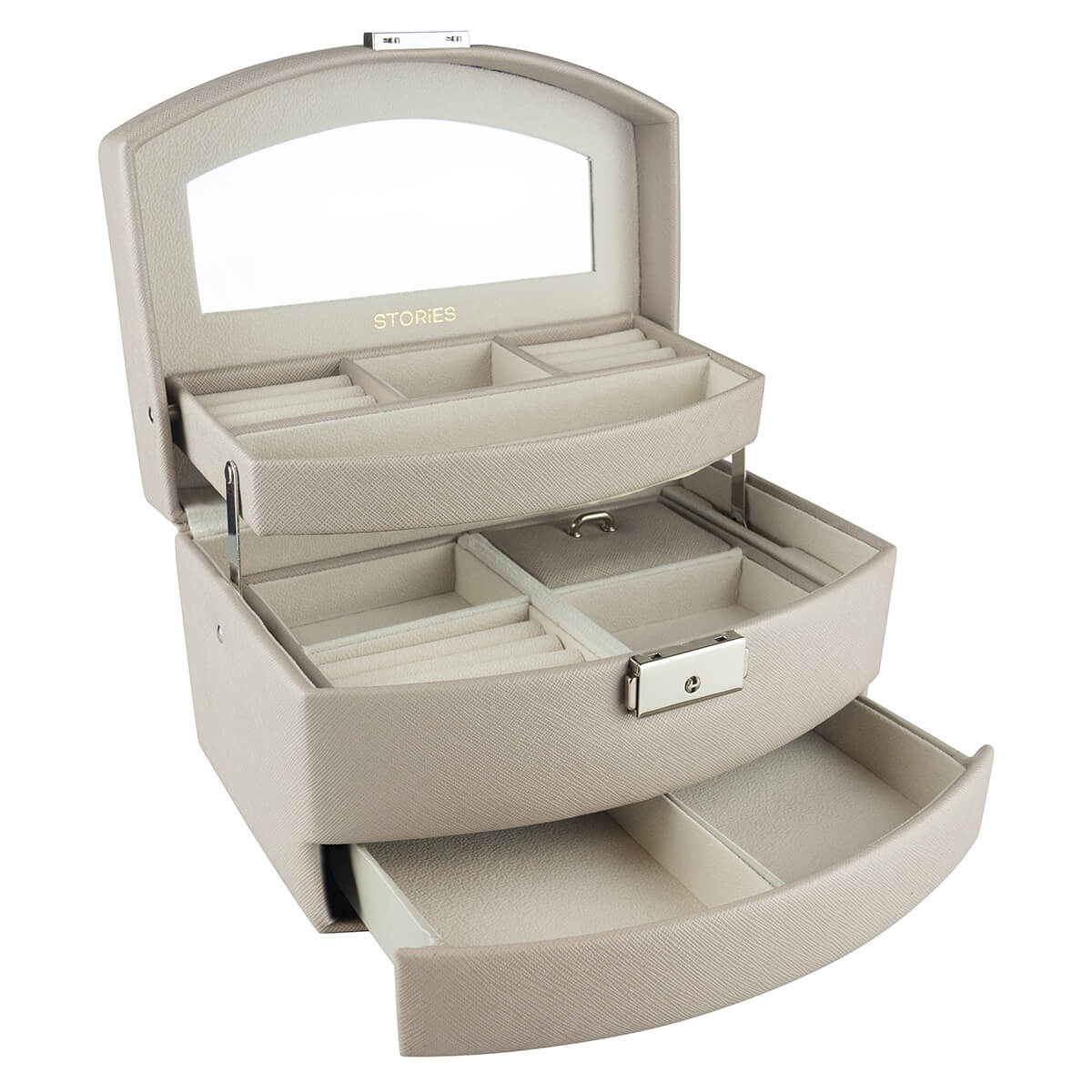 BEIGE SKARTGRIPASKRÍN MEÐ SKÚFFUM 