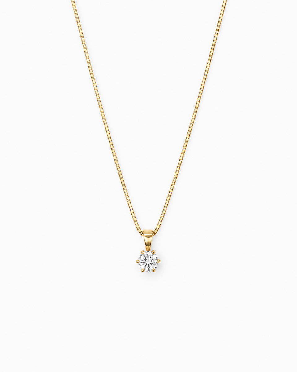 GULLHÁLSMEN – 14 KT – DEM 0,20 ct