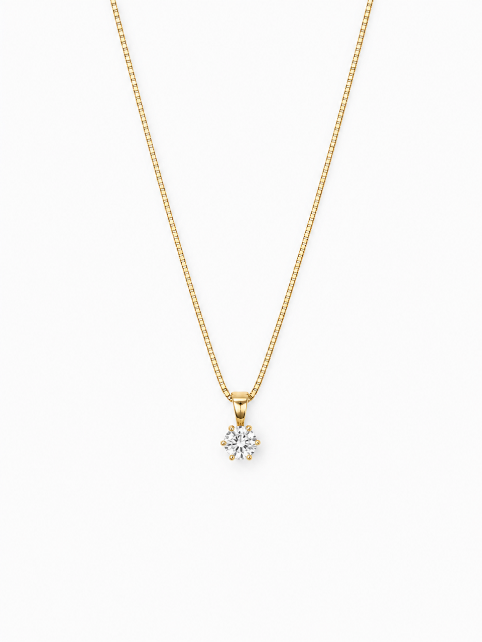 GULLHÁLSMEN – 14 KT – DEM 0,20 ct