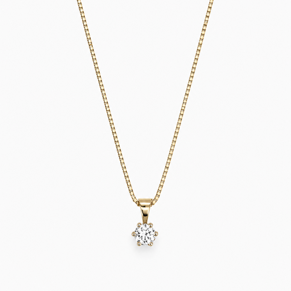 GULLHÁLSMEN – 14 KT – DEM 0,15 ct