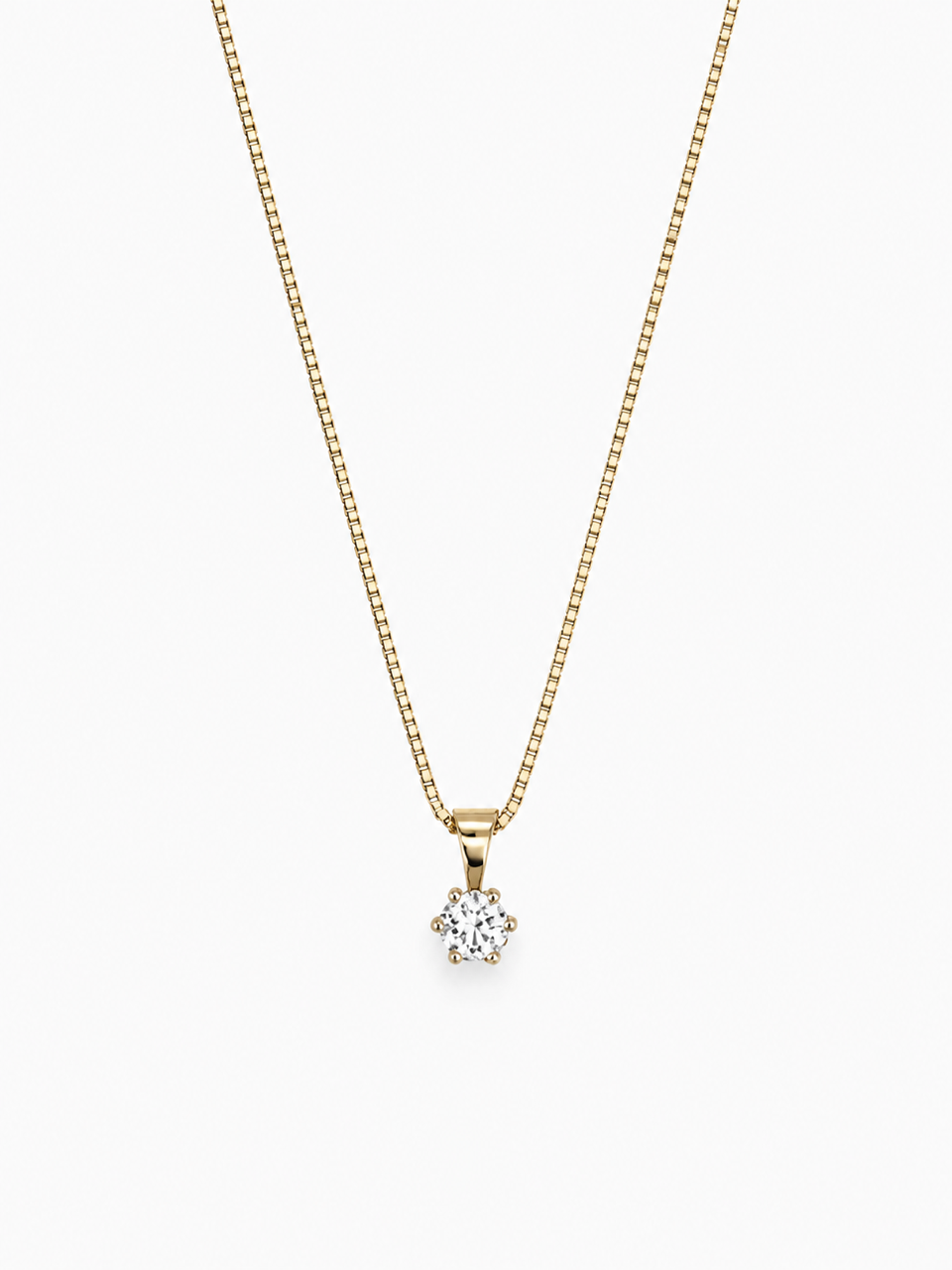 GULLHÁLSMEN – 14 KT – DEM 0,15 ct