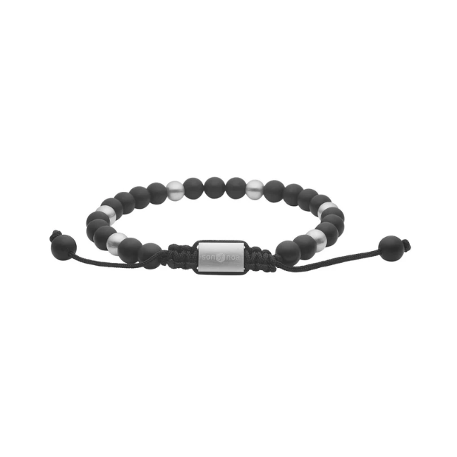 Armband – agat – stál – 6mm