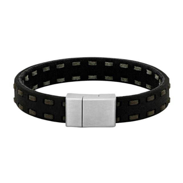SVART LEÐURARMBAND