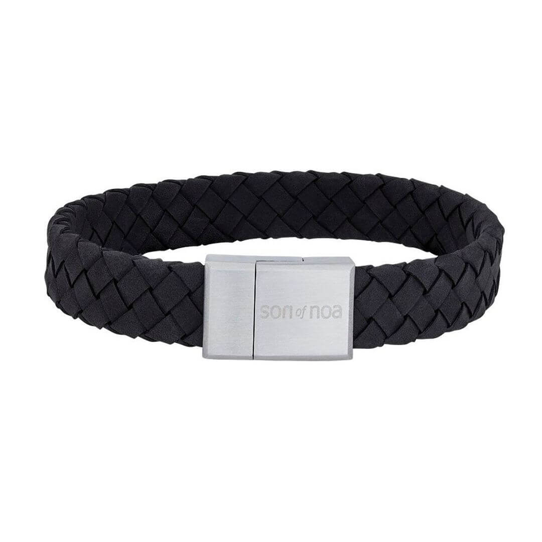 Svartur leðurarmband 