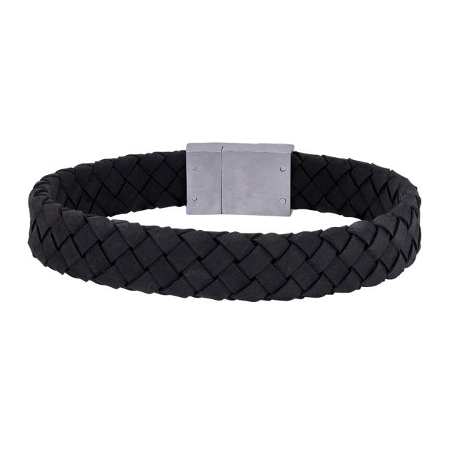 Svartur leðurarmband 