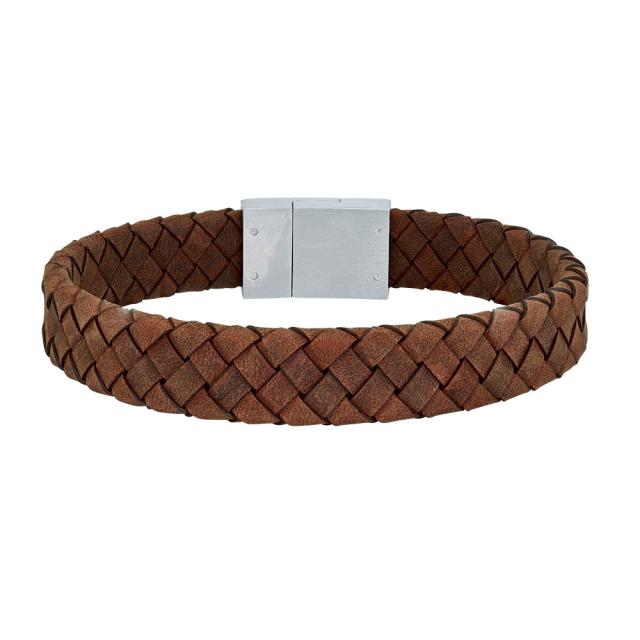 Brúnt leðurarmband 