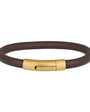 Brúnt leðurarmband með gylltum lás 