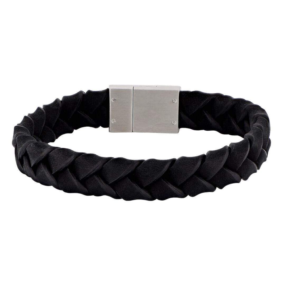 Svartur leðurarmband 
