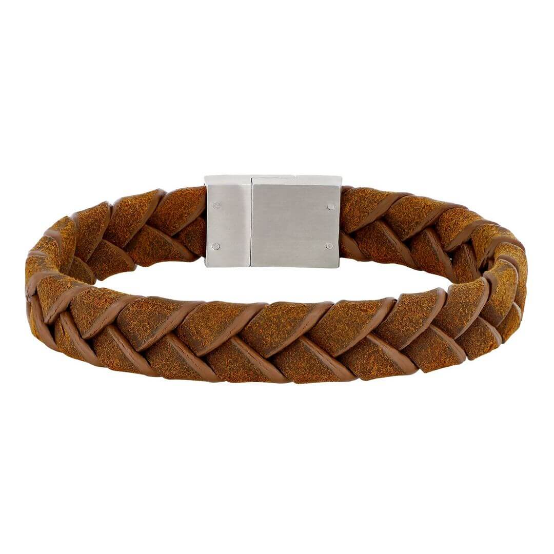 Brúnt leðurarmband 