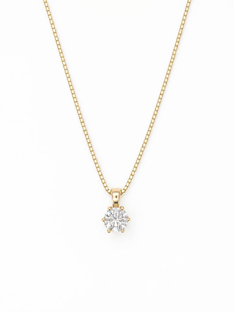 GULLHÁLSMEN – 14 KT – DEM 0,50 ct