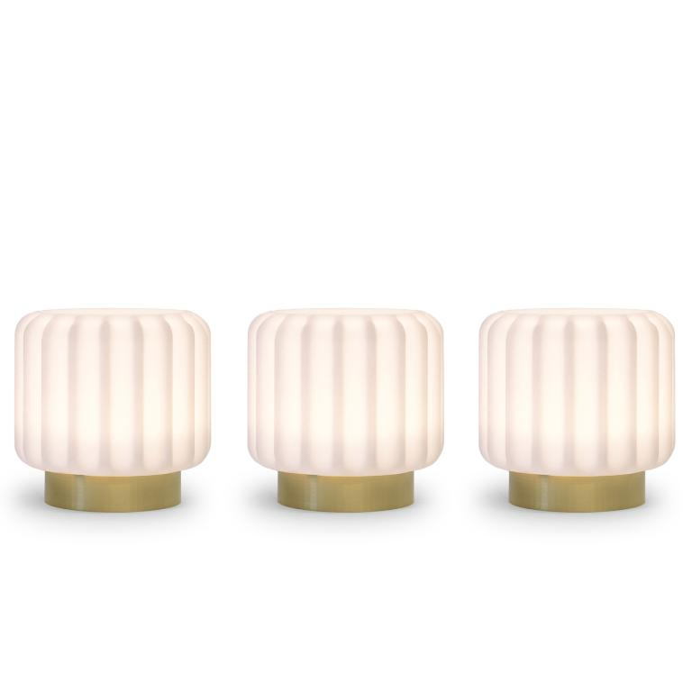 Led Borðlampi – 3 STK - Hvítur