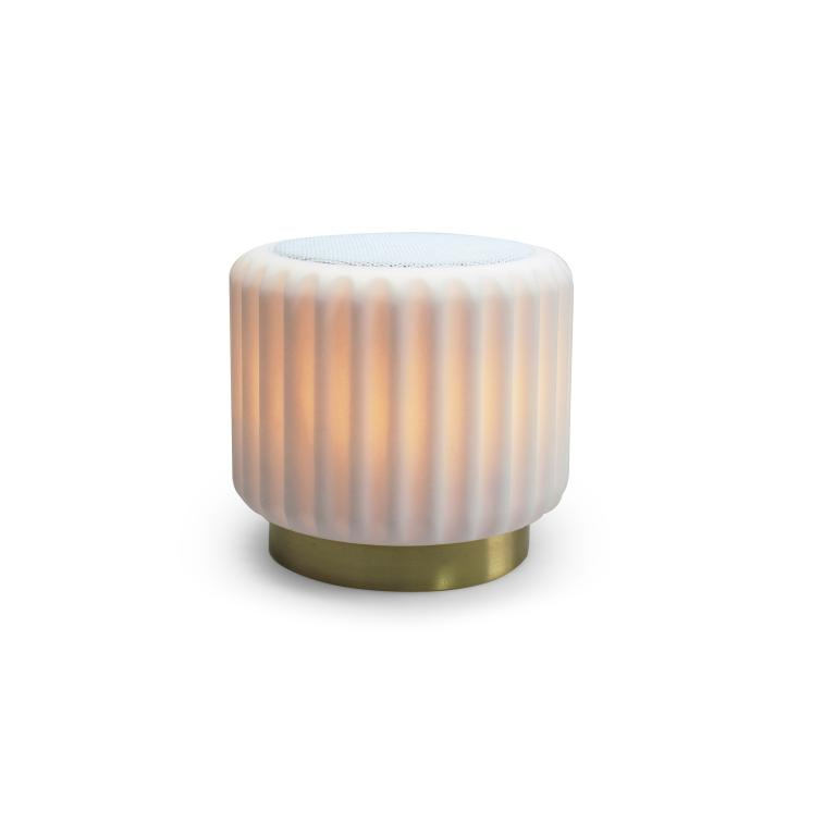 Led Borðlampi – Hátalari - Hvítur