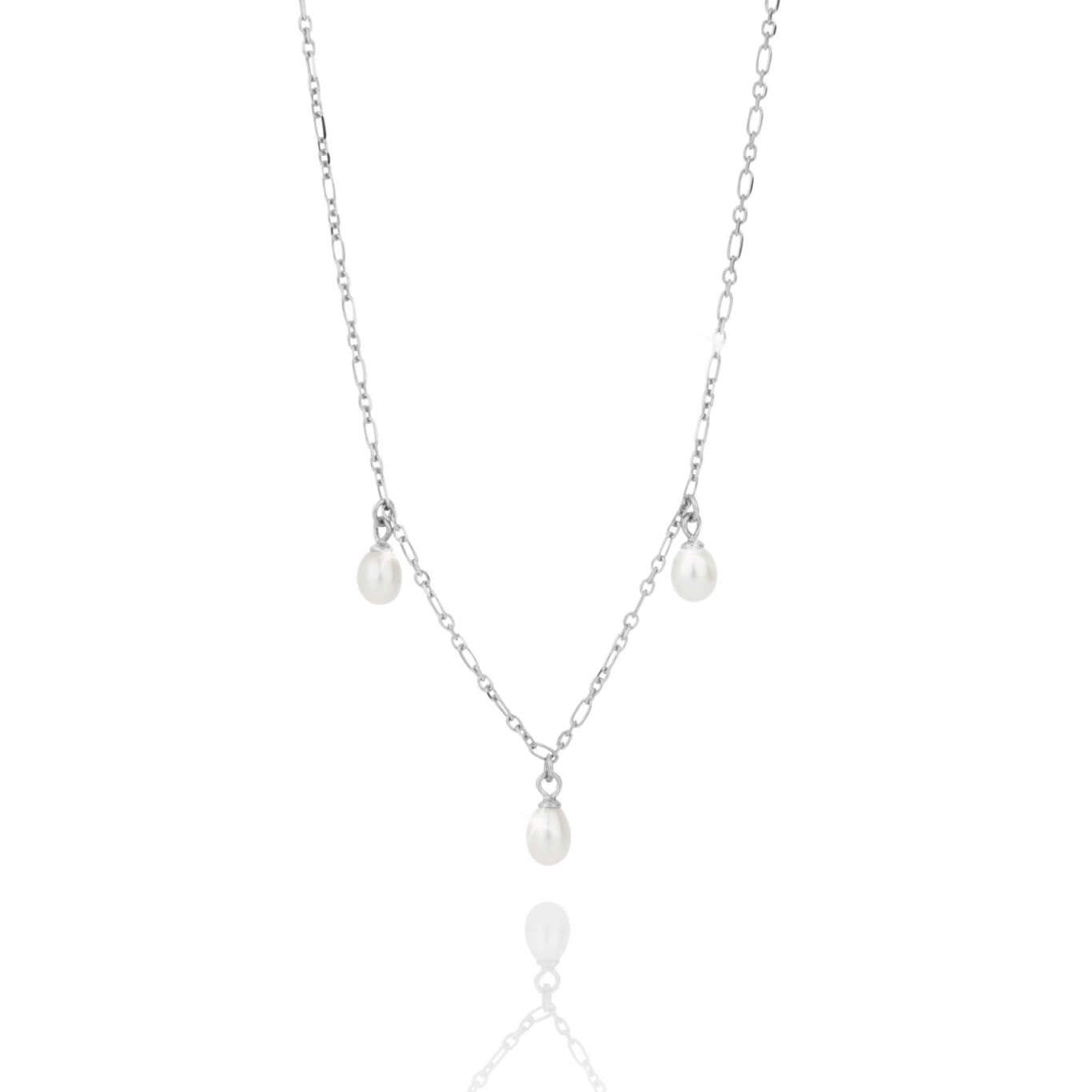 BYLOVISA – HAF – FÍNLEG KEÐJA MEÐ 3 PERLUM