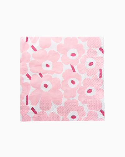 Marimekko Mini Unikko ljósbleikar servíettur