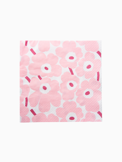Marimekko Mini Unikko ljósbleikar servíettur
