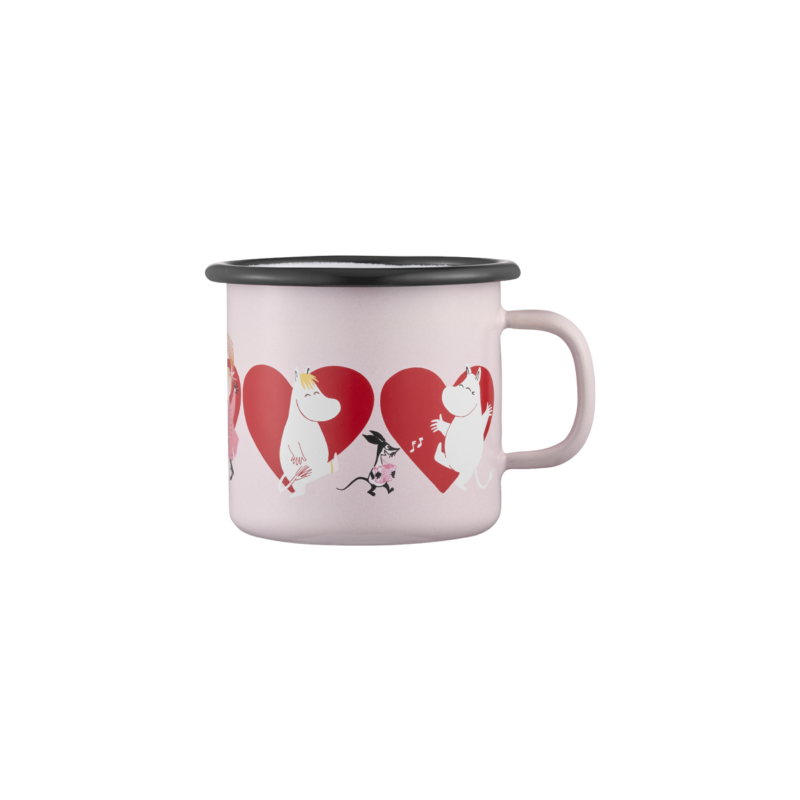 Moomin enamel mug Heart 2,5dl