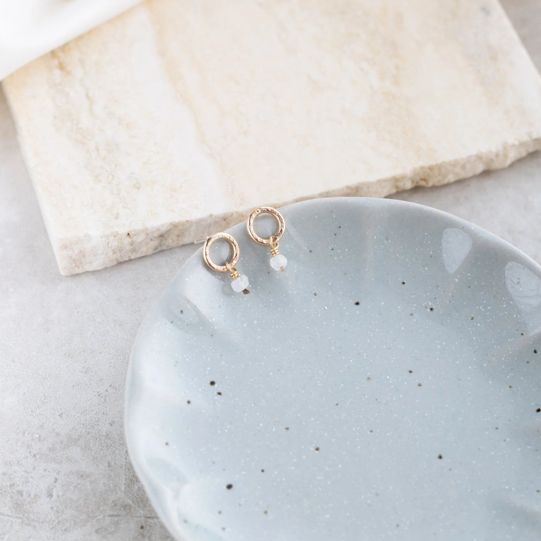 Moonstone studs