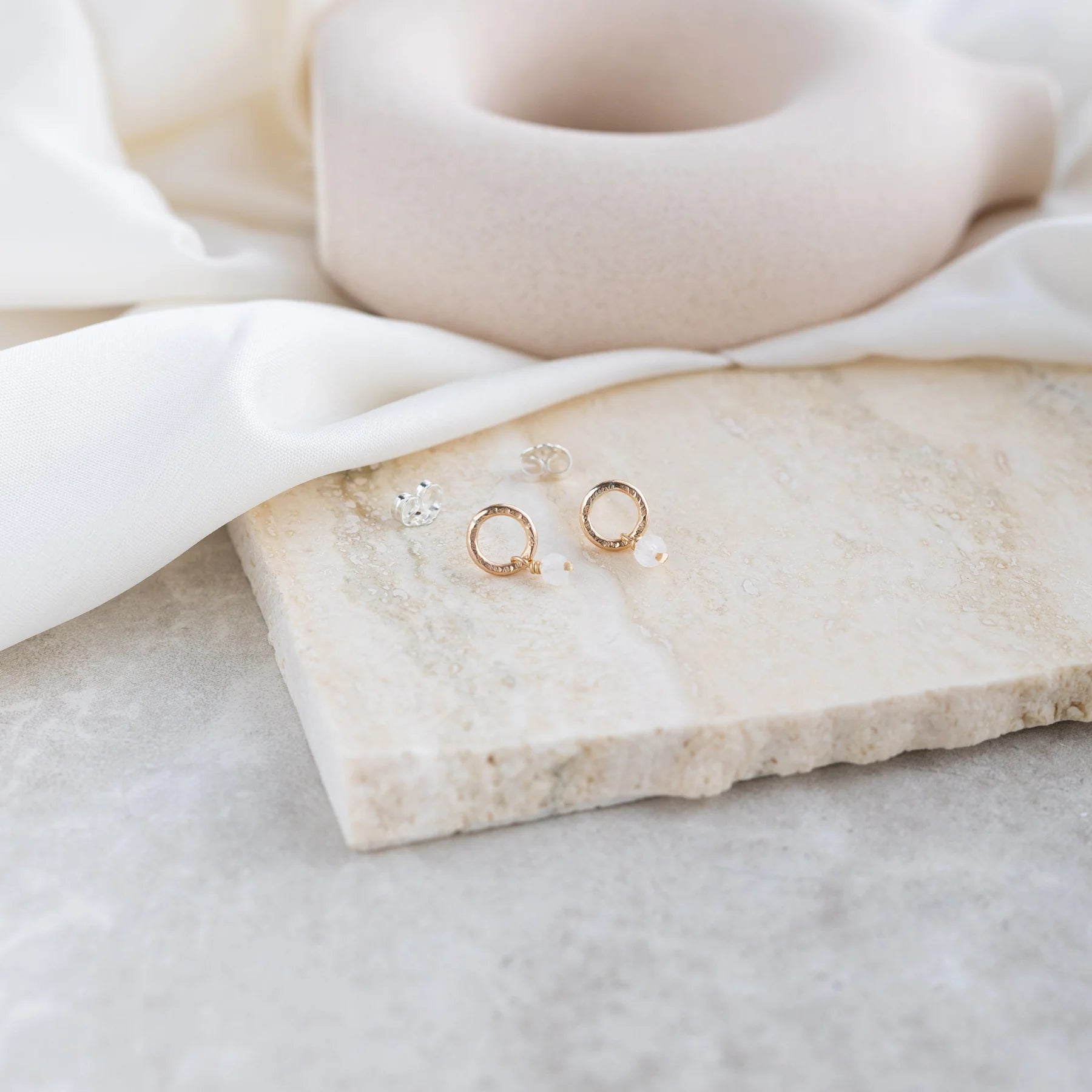 Moonstone studs