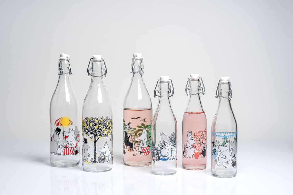 Moomin glerflaska 0,5l Blueberries