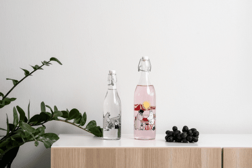 Moomin glerflaska 0,5l Blueberries