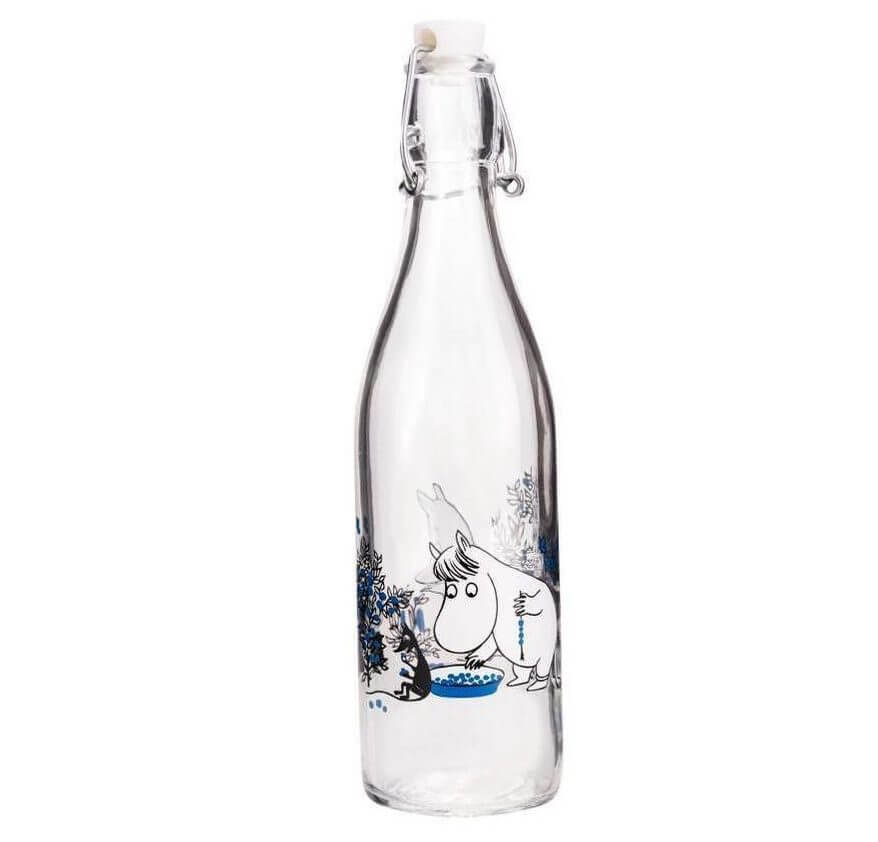 Moomin glerflaska 0,5l Blueberries