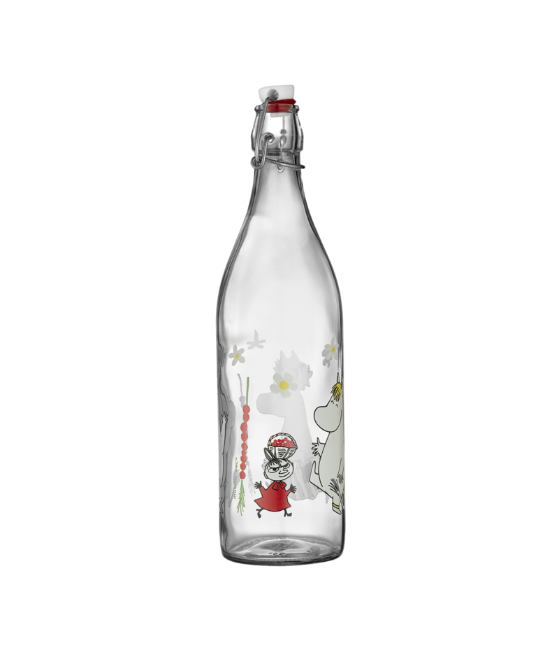 Moomin glerflaska 1l Wild Strawberries