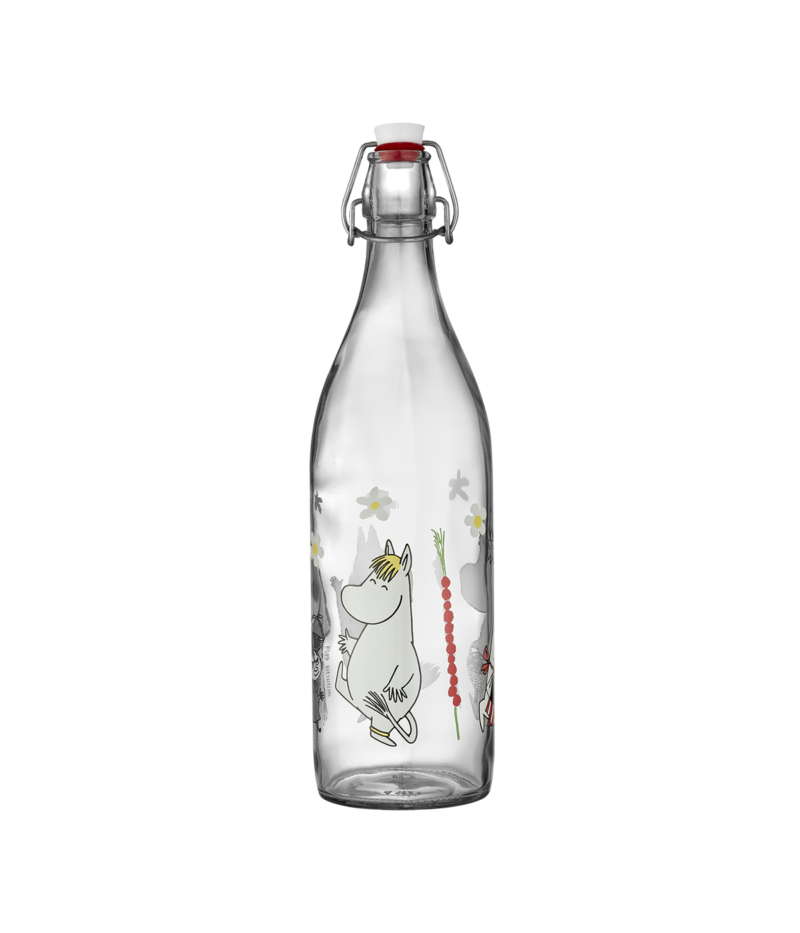 Moomin glerflaska 1l Wild Strawberries