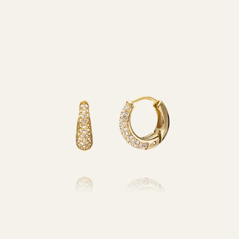 Pavé precious small eyrnalokkar
