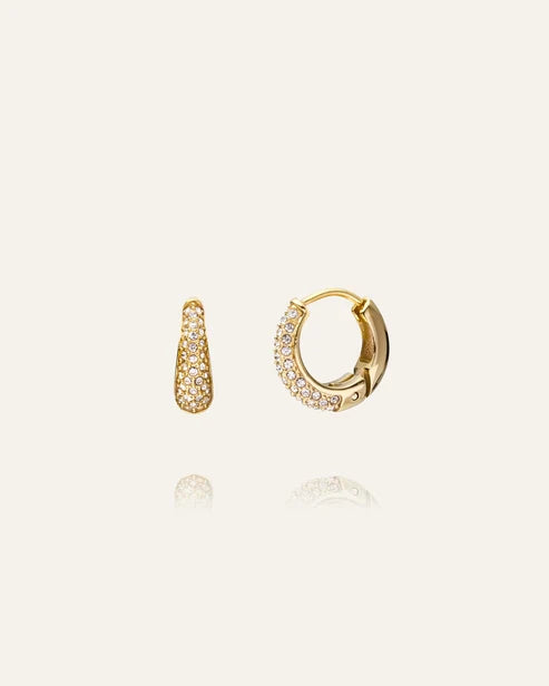 Pavé precious small eyrnalokkar