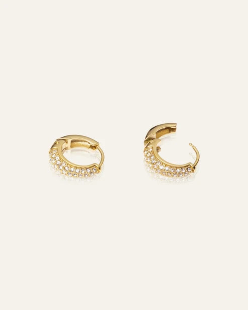 Pavé precious small eyrnalokkar