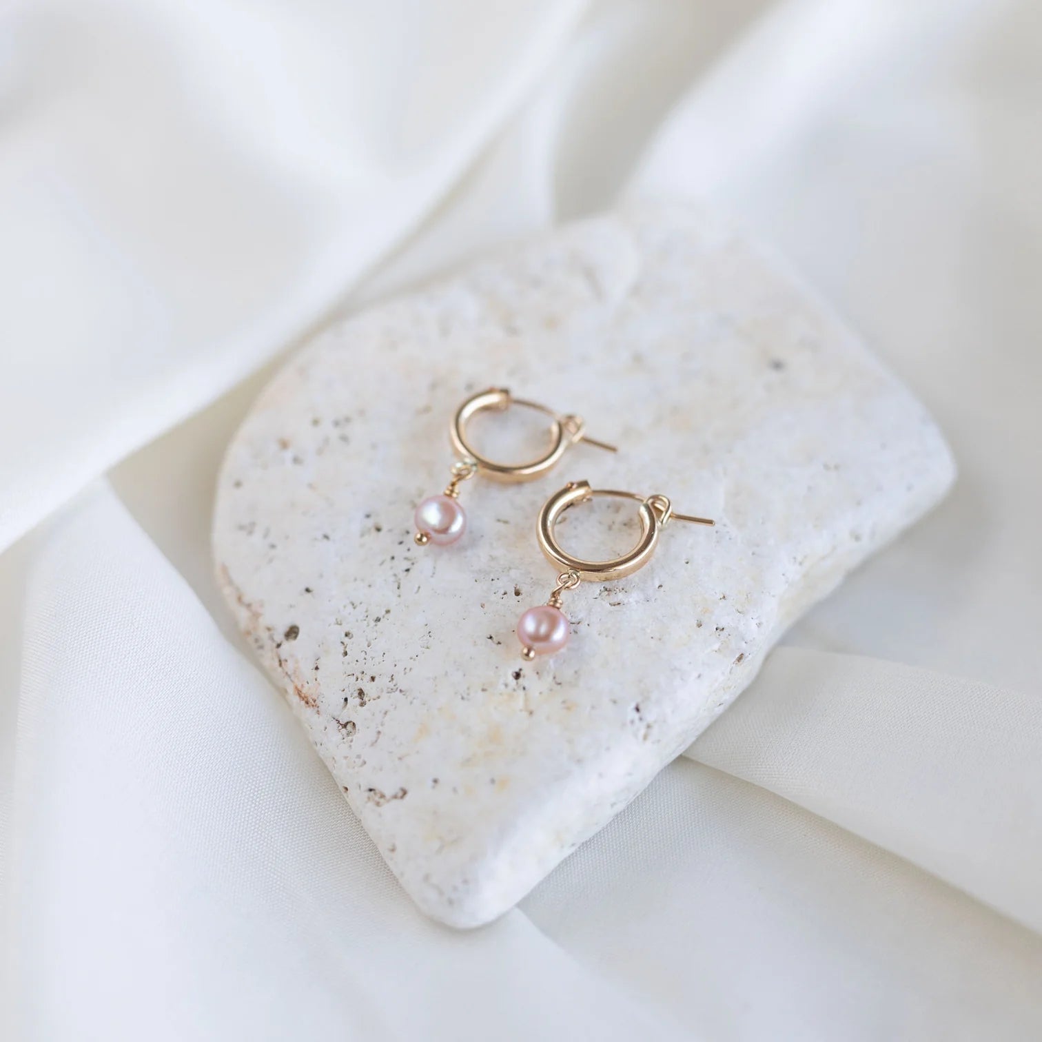 Pink Lily Pearl Huggies