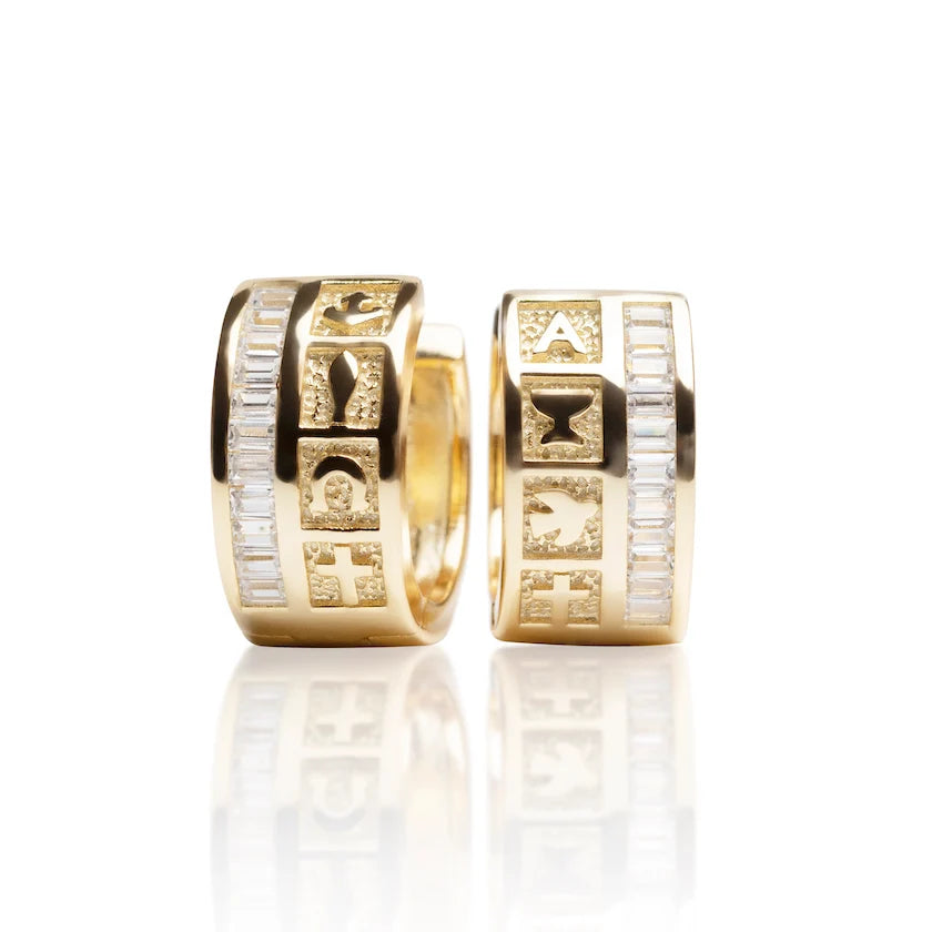 INFINITY DIVINE HOOP EARRINGS GOLD-WHITE