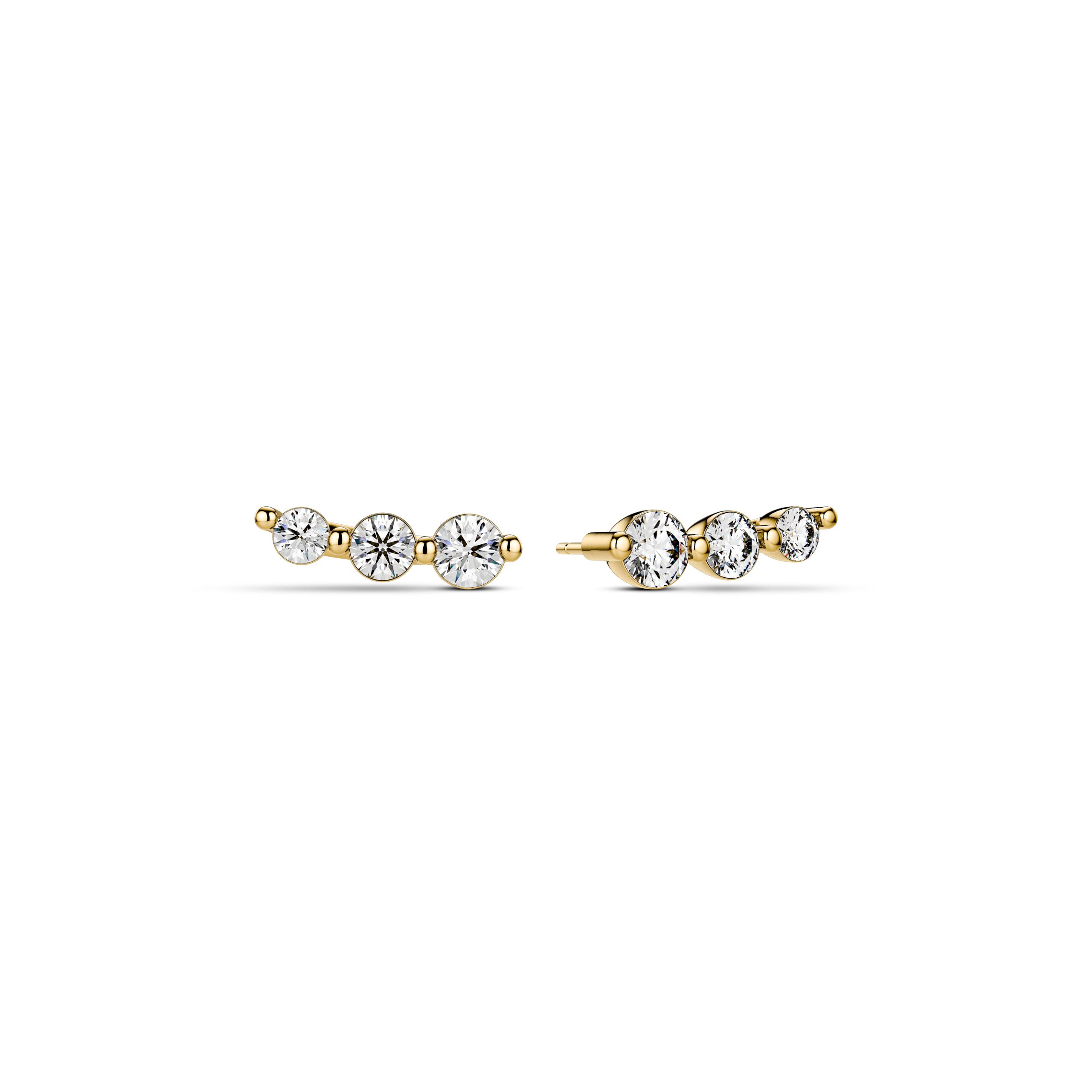 Sif Jakobs – Eyrnalokkar Tiara Piccolo – 14 kt gull – Lab grown demantar – SÉRPÖNTUN