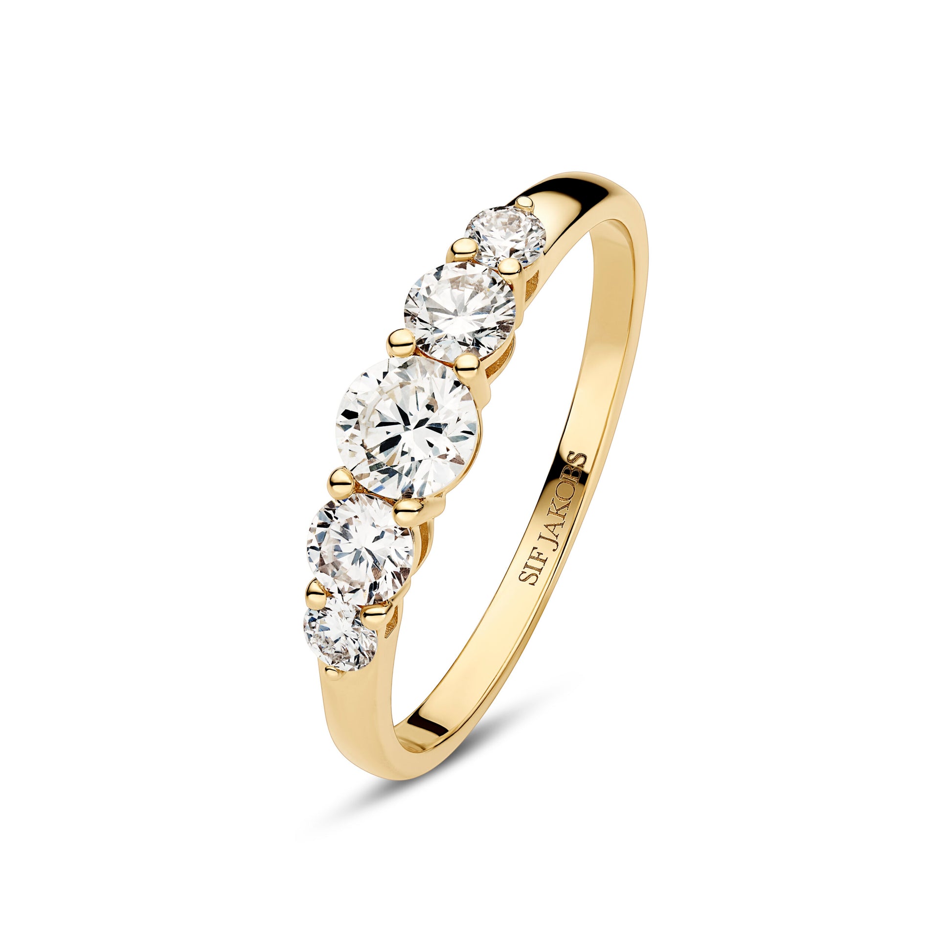 Sif Jakobs – Hringur Tiara – 14 kt gull – Lab grown demantar