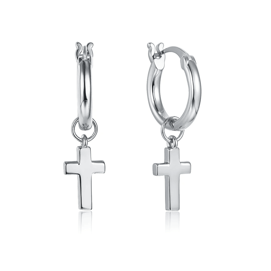 HOOP TINY CROSS – EYRNALOKKAR – VERA DESIGN