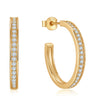 HOOP TENNIS EARRINGS GOLD-WHITE