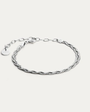 BY•L – FOSSFLÉTTA GRÓFT ARMBAND - RHODIUM