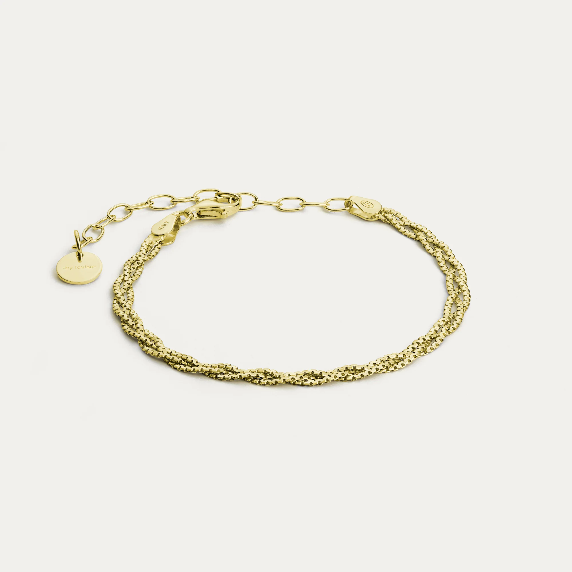 BY•L – FOSSFLÉTTA GRÓFT ARMBAND – GYLLT