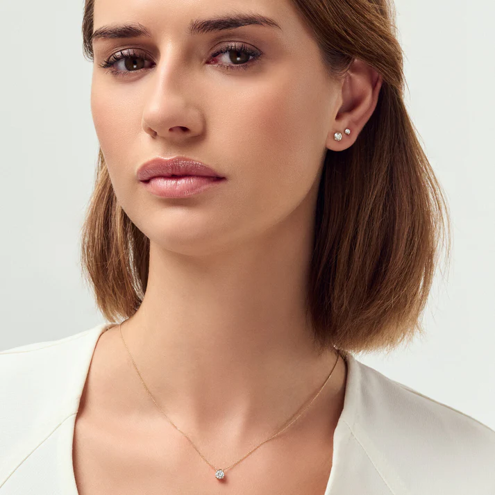 Sif Jakobs – Eyrnalokkar Solitaire Venice – 14 kt gull – Lab grown demantar 