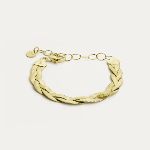 BY•L – FOSSFLÉTTA MIRROR ARMBAND – GYLLT