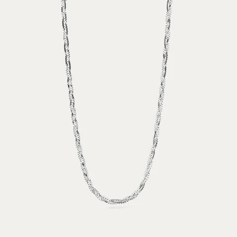 BY•L – FOSSFLÉTTA GRÓF HÁLSFESTI - RHODIUM
